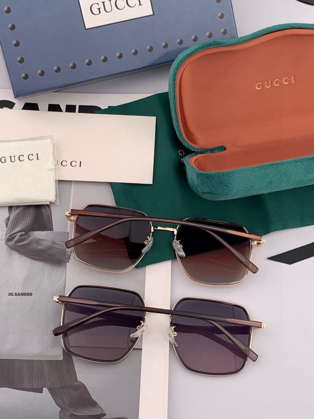 Gucci G1323 Polarized Square Black Lens Sunglasses for Men & Women - detail image 6
