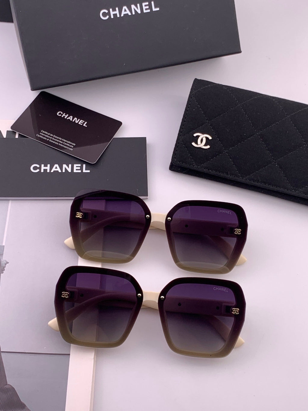 Chanel CH8519 Polarized Square Brown Lens Sunglasses for Women - detail image 7