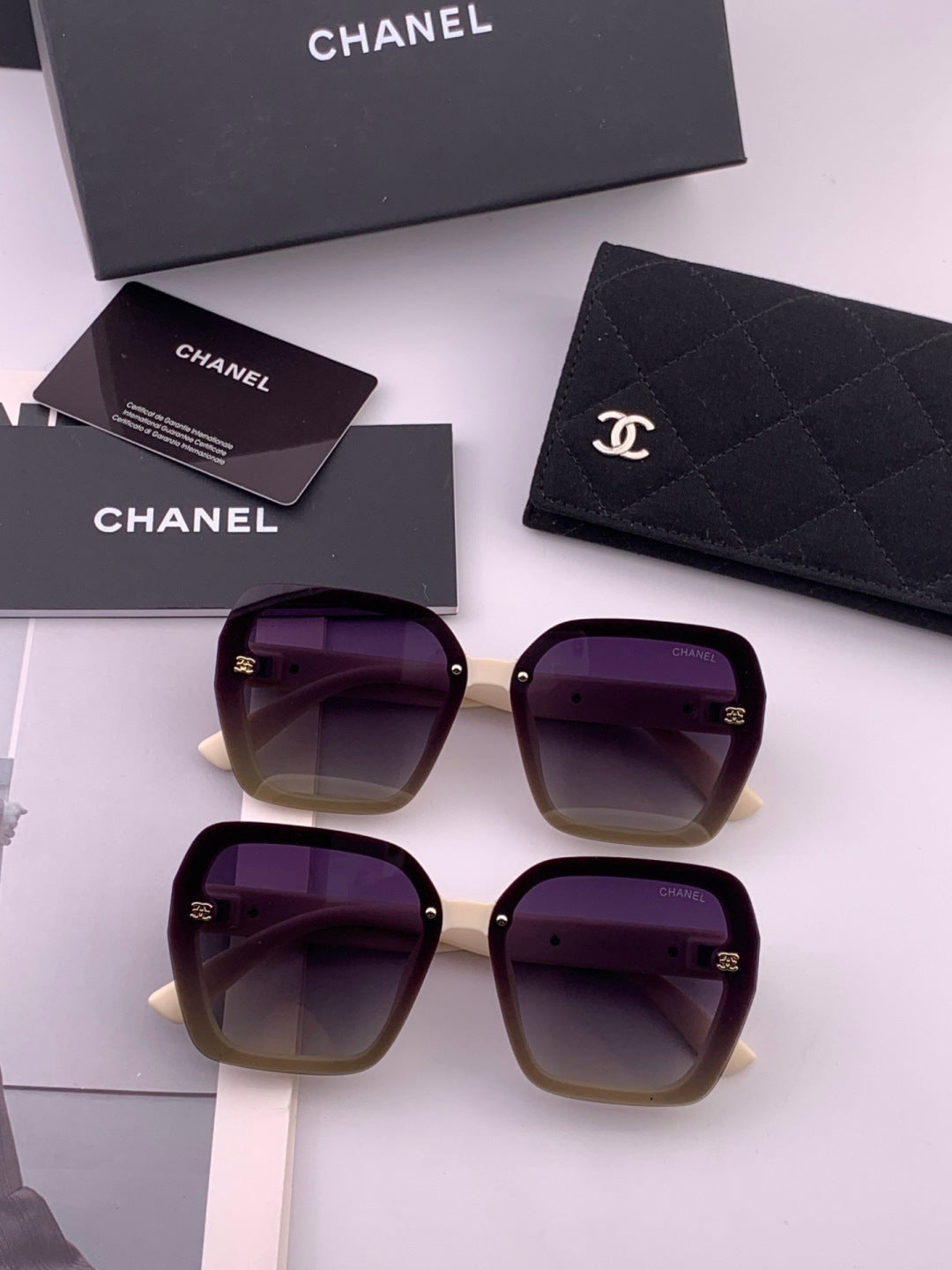 Chanel CH8519 Polarized Square Brown Lens Sunglasses for Women - detail image 7
