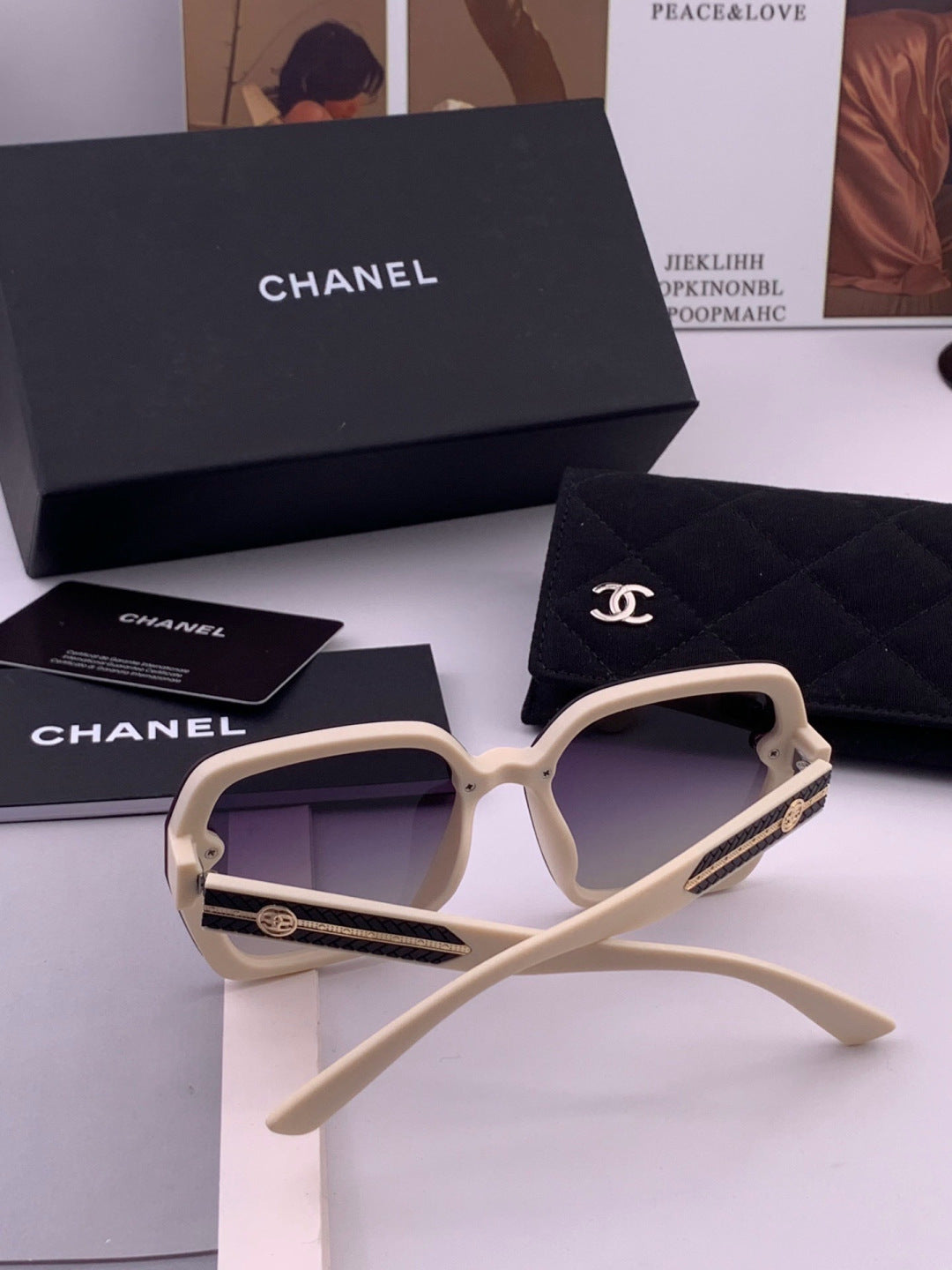 Chanel CH8519 Polarized Square Brown Lens Sunglasses for Women - detail image 6