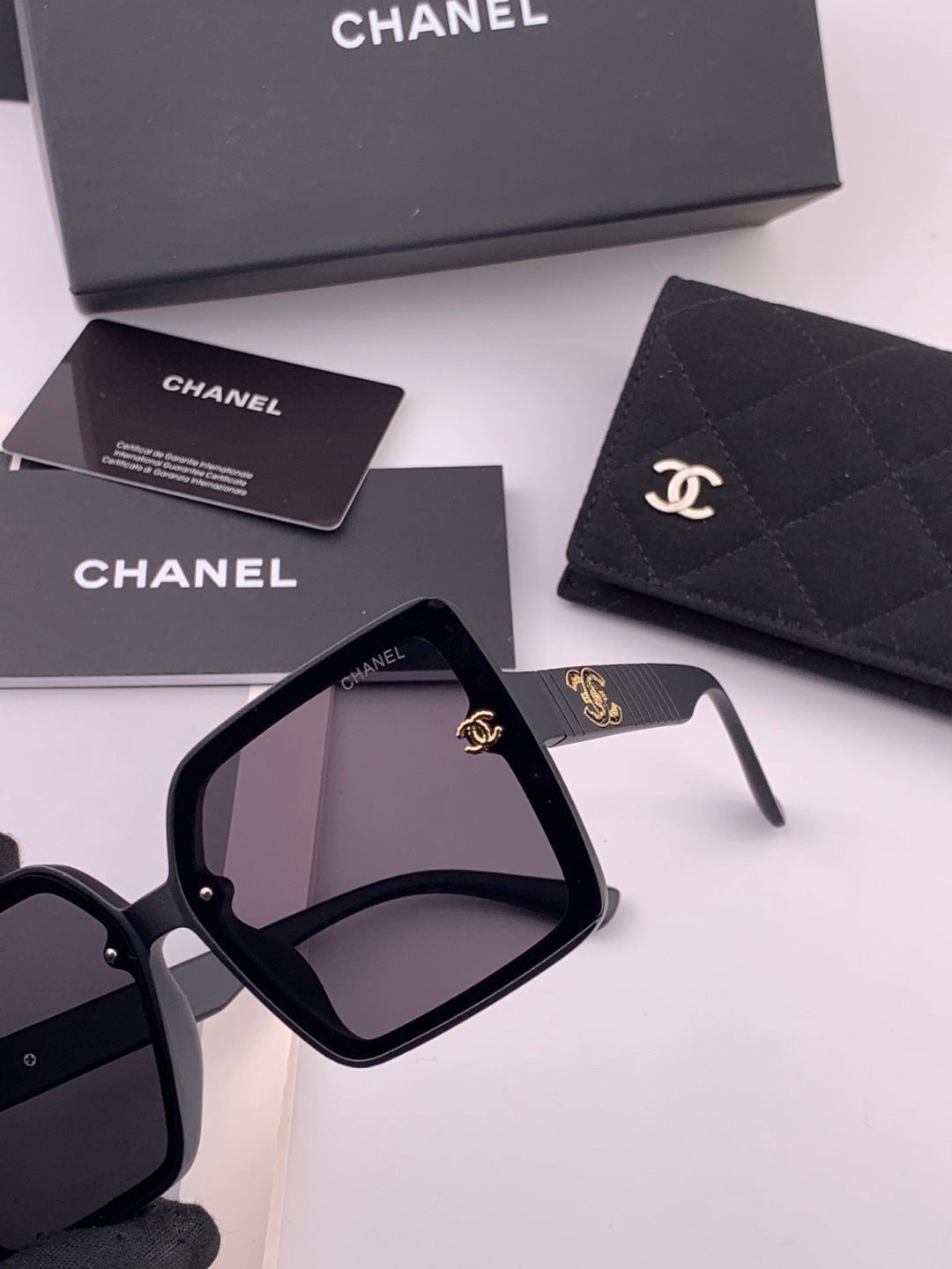 Chanel CH1825 Polarized Square Black Lens Sunglasses for Women - detail image 4