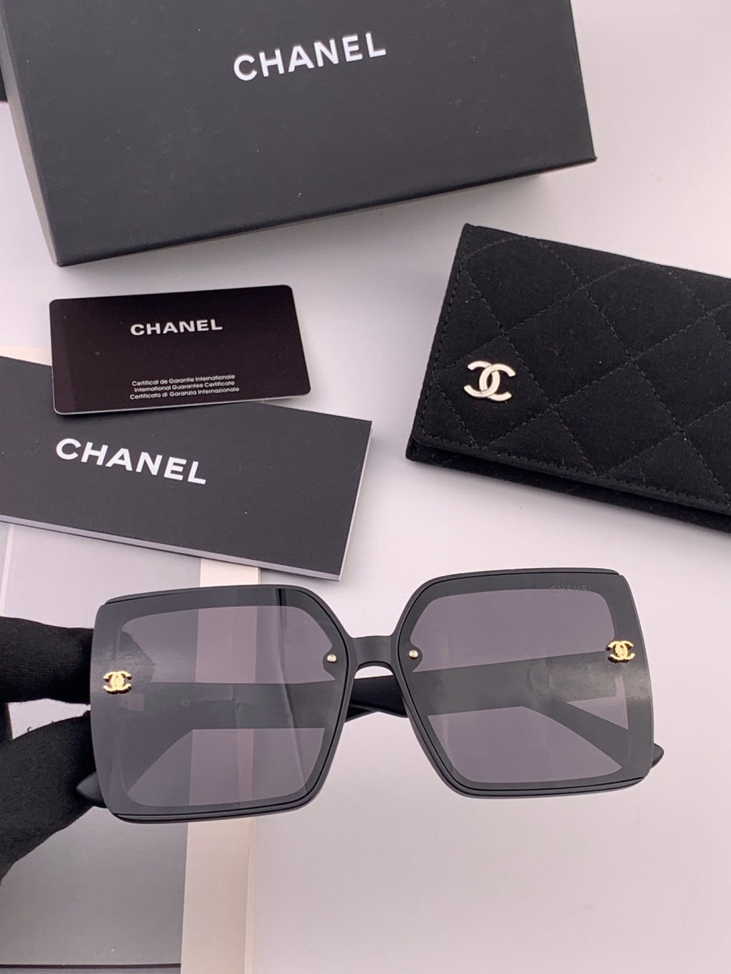 Chanel CH1825 Polarized Square Black Lens Sunglasses for Women