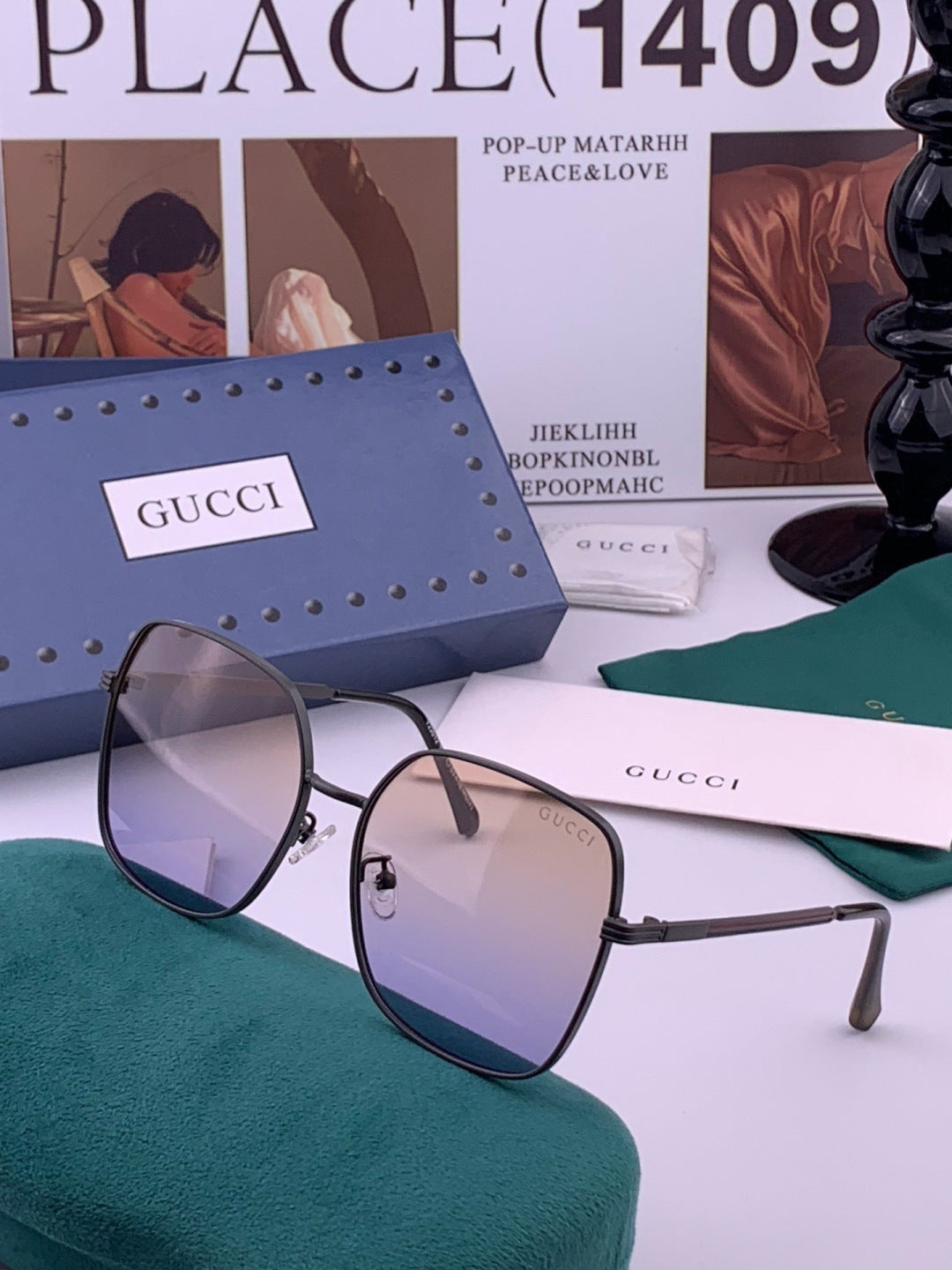 Gucci G22201 Metal Fashion Red Lens Sunglasses for Men & Women - detail image 2