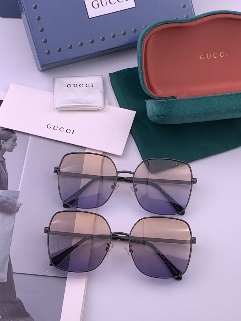 Gucci G22201 Metal Fashion Red Lens Sunglasses for Men & Women - detail image 7