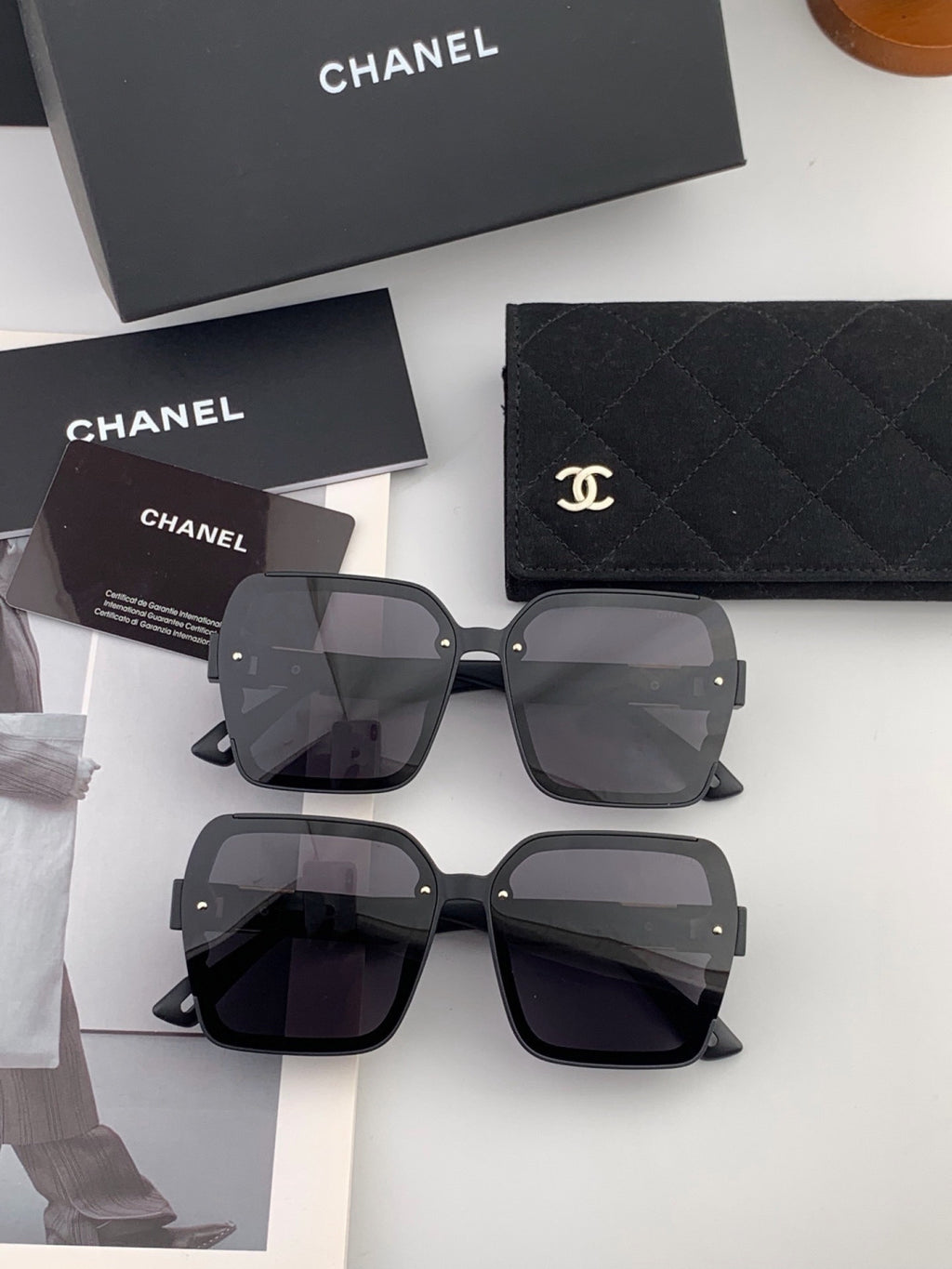 Chanel CH1855 Polarized Square Red Lens Sunglasses for Women - detail image 6