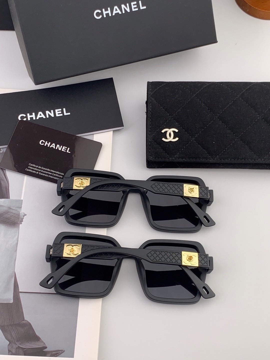 Chanel CH1855 Polarized Square Red Lens Sunglasses for Women - detail image 5