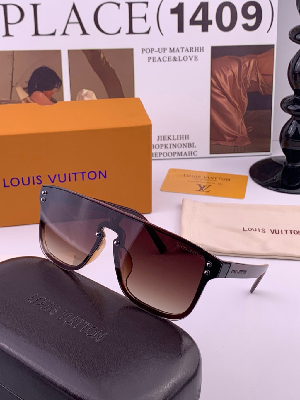 Louis Vuitton L2108 Aviator Brown Lens Sunglasses for Men & Women - detail image 5