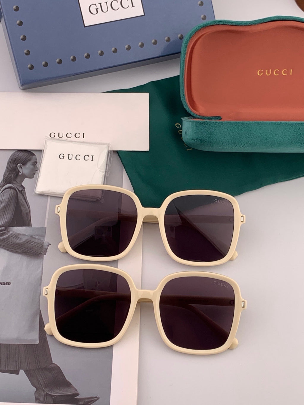 Gucci G5107 Square Red Lens Sunglasses for Men & Women - detail image 7