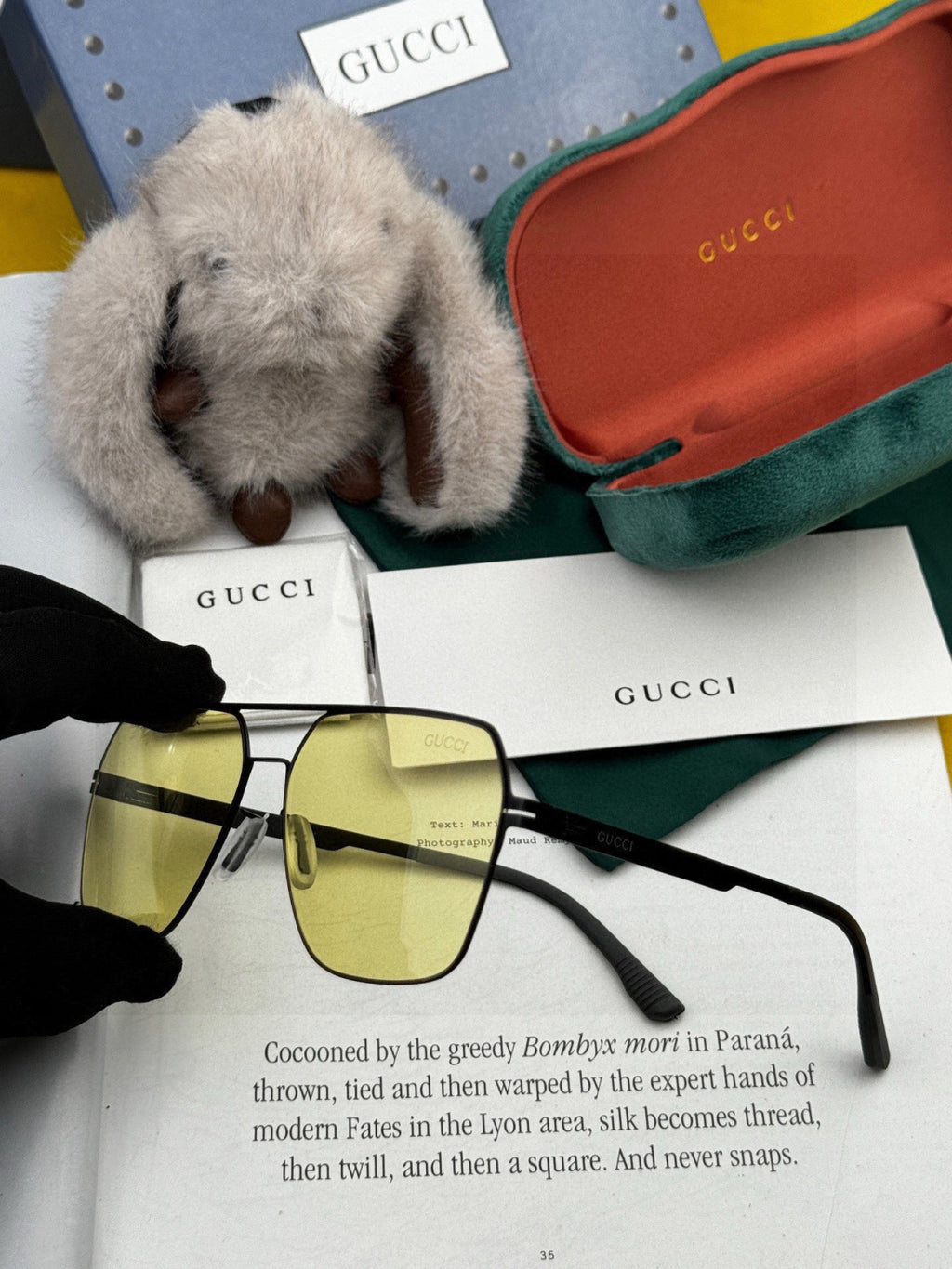 Gucci G711 Polarized Fashion Gold Lens Sunglasses for Men & Women - 464983 - detail image 4