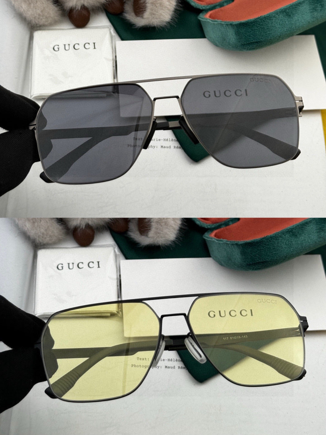 Gucci G711 Polarized Fashion Gold Lens Sunglasses for Men & Women - 464983 - detail image 5