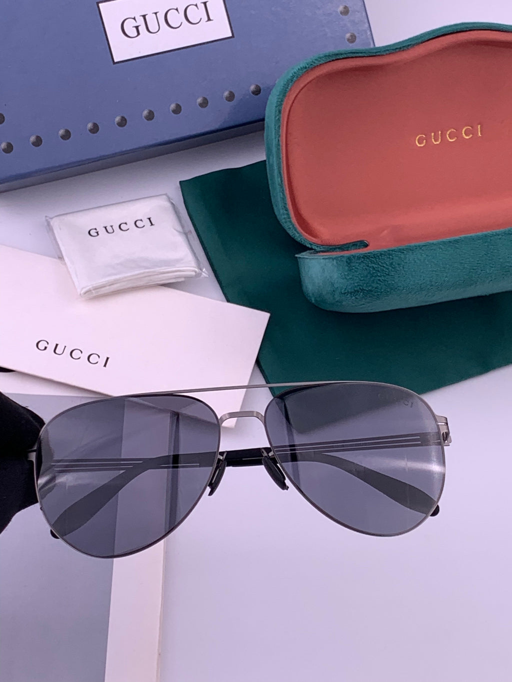 Gucci G0515 Polarized Aviator Gold Lens Sunglasses for Men - 464990