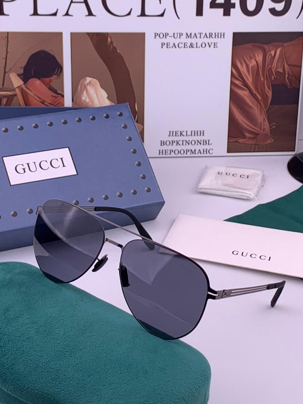 Gucci G0515 Polarized Aviator Gold Lens Sunglasses for Men - 464990 - detail image 2
