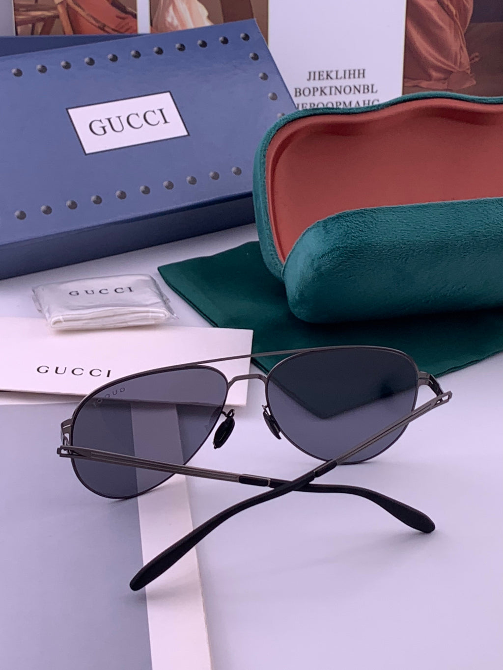 Gucci G0515 Polarized Aviator Gold Lens Sunglasses for Men - 464990 - detail image 5