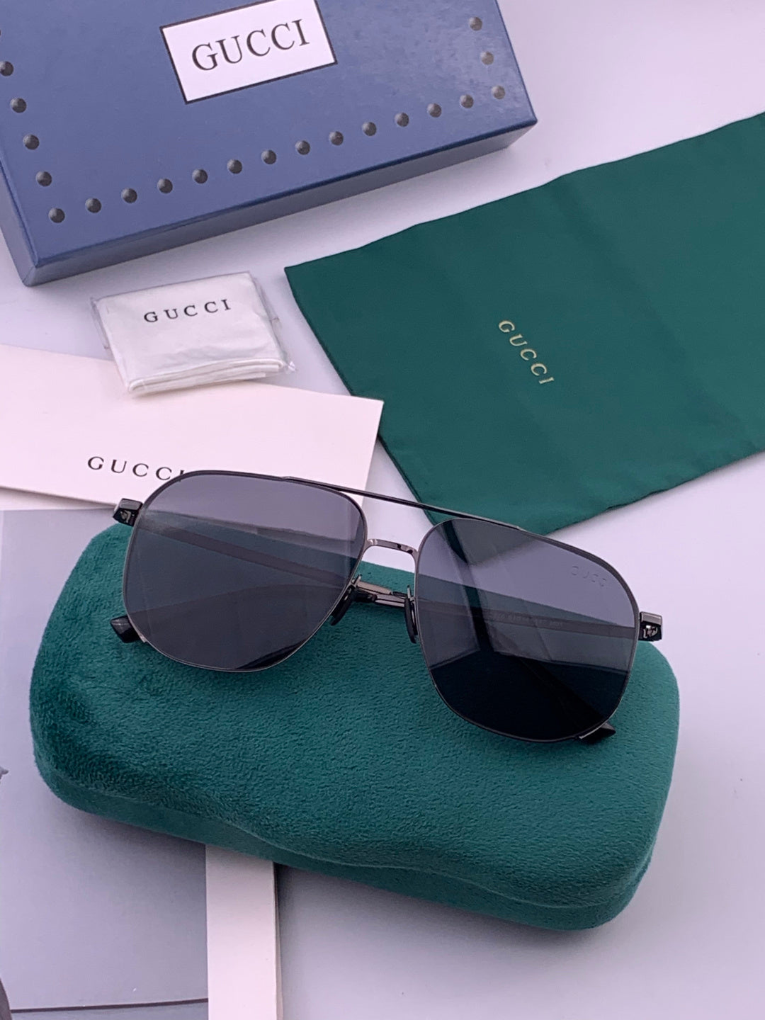 Gucci G0227 Polarized Aviator Gold Lens Sunglasses for Men - 464991 - detail image 7