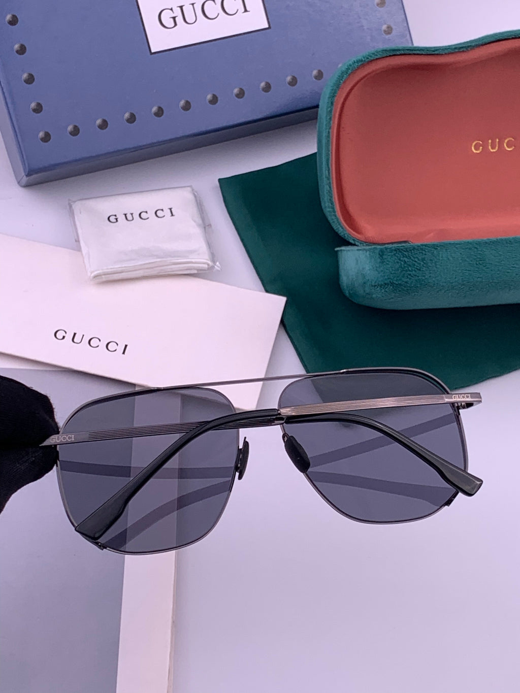 Gucci G0227 Polarized Aviator Gold Lens Sunglasses for Men - 464991 - detail image 6