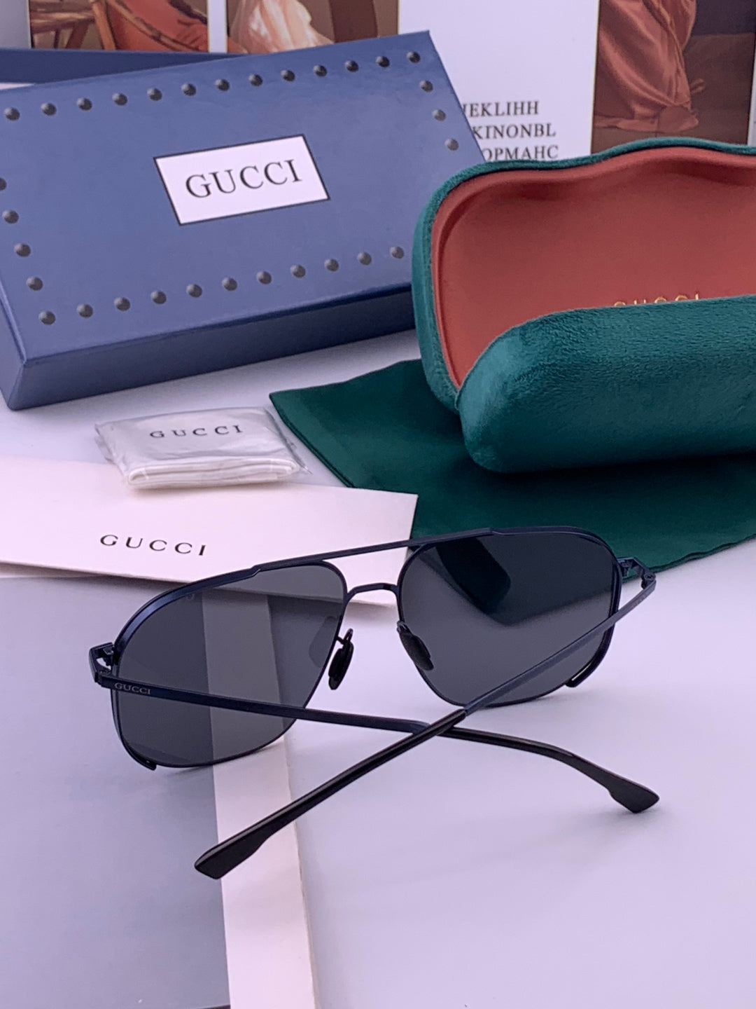 Gucci G0227 Polarized Aviator Brown Lens Sunglasses for Men - 464992 - detail image 4