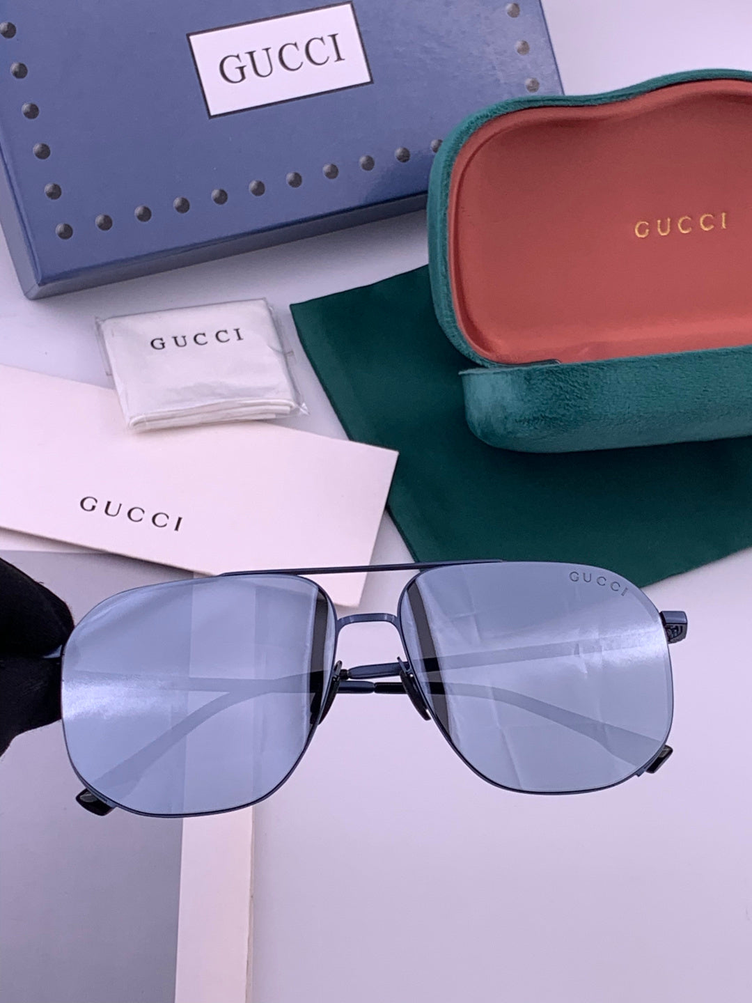 Gucci G0227 Polarized Aviator Brown Lens Sunglasses for Men - 464992