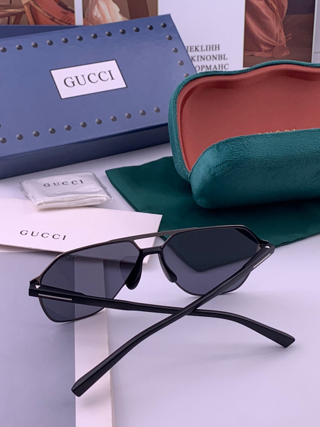 Gucci G3807 Polarized Aviator Gold Lens Sunglasses for Men - 464993 - detail image 5