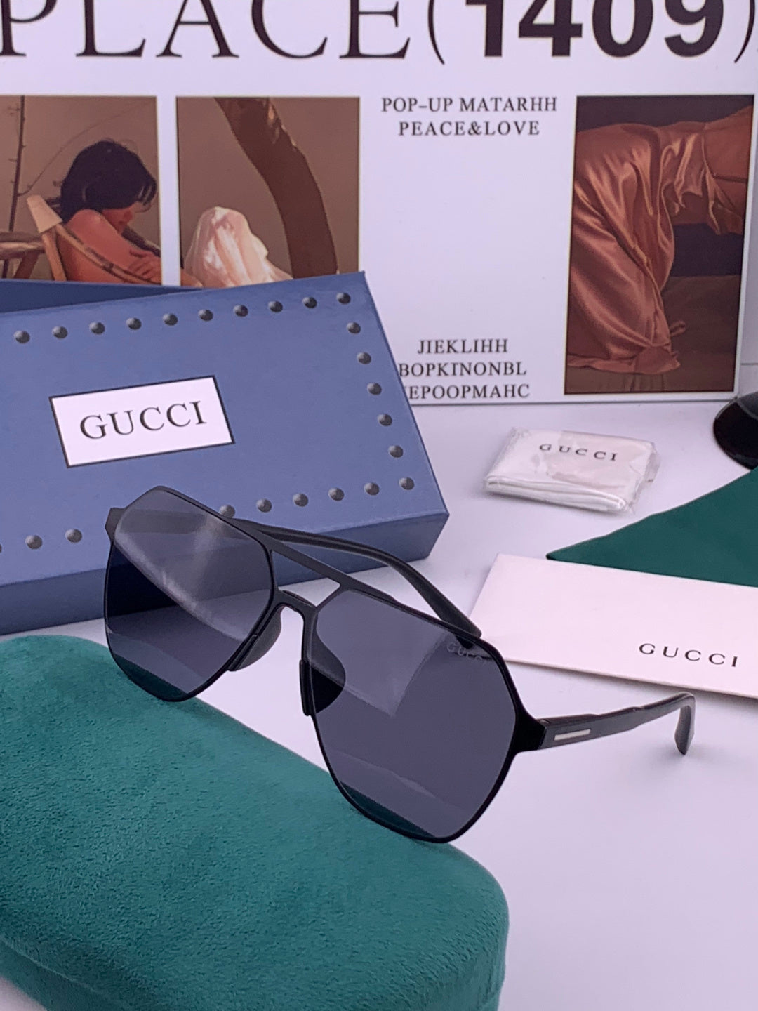 Gucci G3807 Polarized Aviator Gold Lens Sunglasses for Men - 464994 - detail image 2