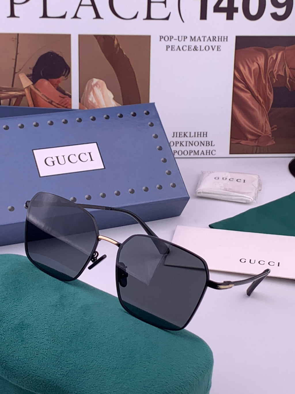 Gucci G6881 Polarized Aviator Gold Lens Sunglasses for Men - 464996 - detail image 2