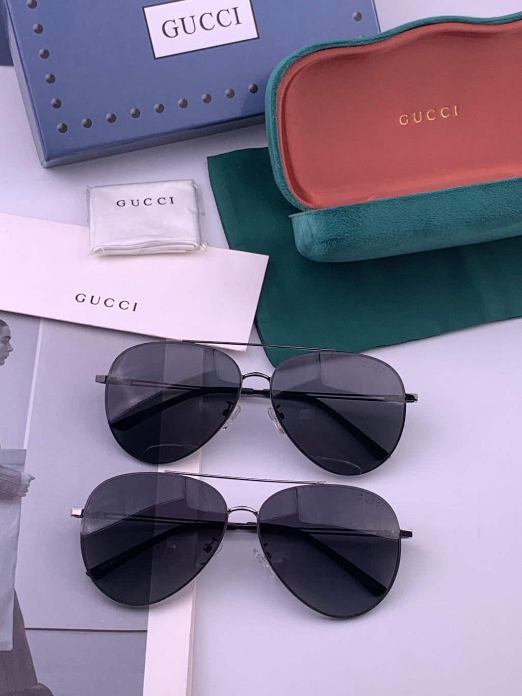 Gucci G052 Polarized Aviator Gold Lens Sunglasses for Men - detail image 7