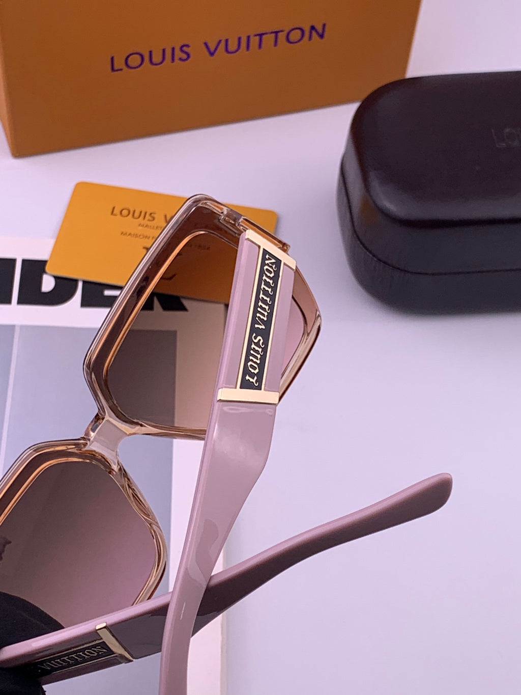 Louis Vuitton L4231 Square Brown Lens Sunglasses for Men & Women - detail image 5