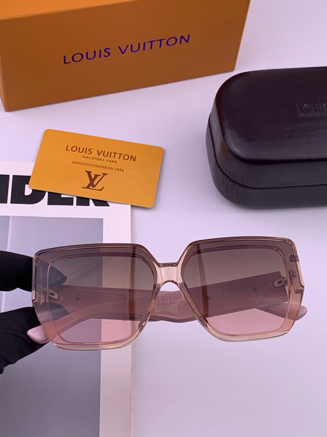 Louis Vuitton L4231 Square Brown Lens Sunglasses for Men & Women