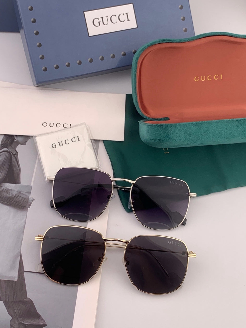 Gucci G6162 Polarized Oversized Black Lens Sunglasses for Men & Women - 464919 - detail image 7