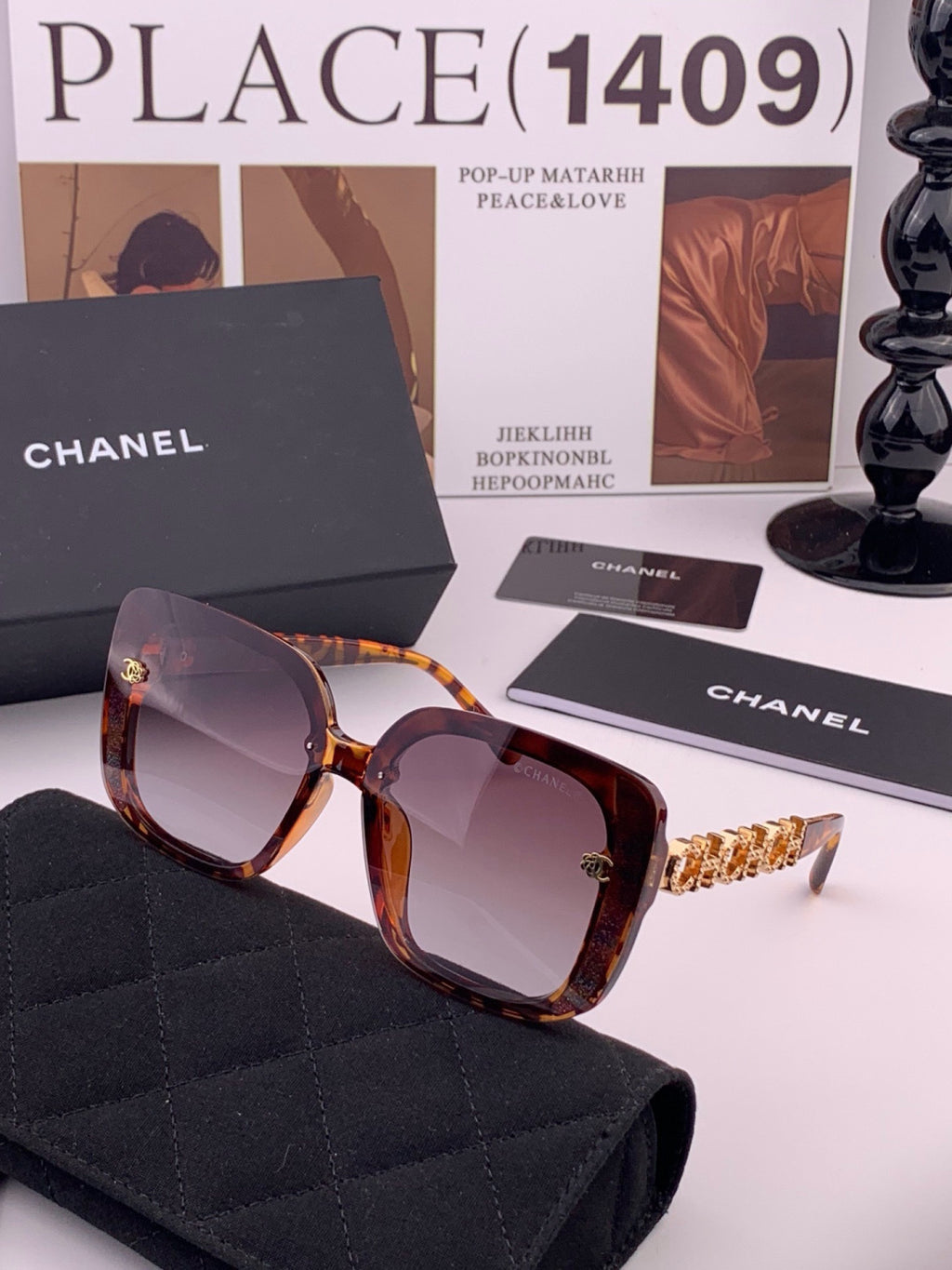 Chanel CH6991 Polarized Round Black Lens Sunglasses for Women - 465118 - detail image 2
