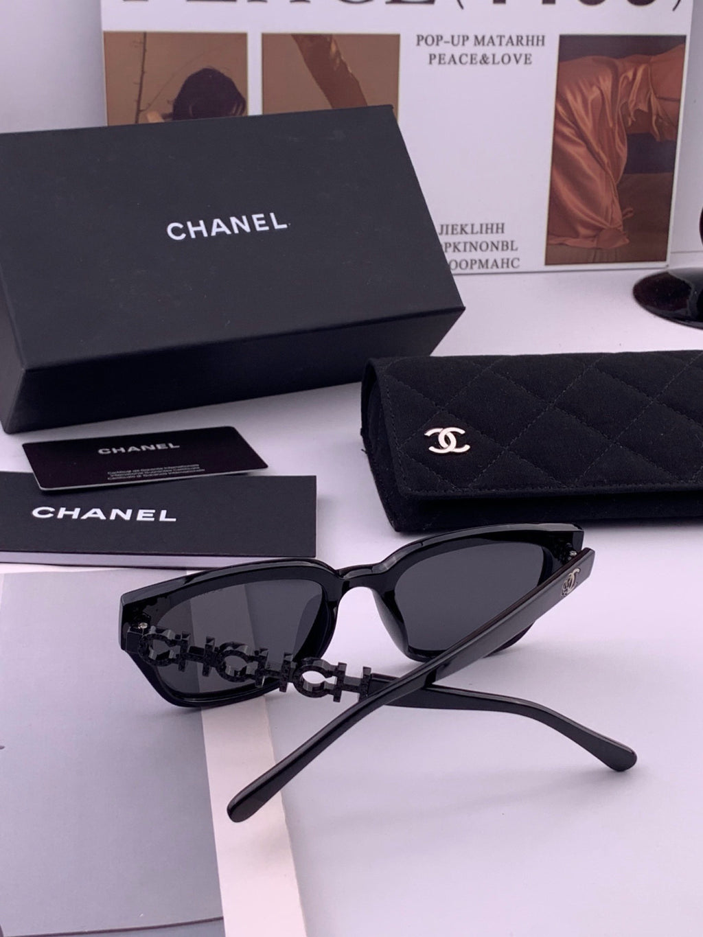 Chanel CH2994 Polarized Round Black Lens Sunglasses for Women - 465119 - detail image 6