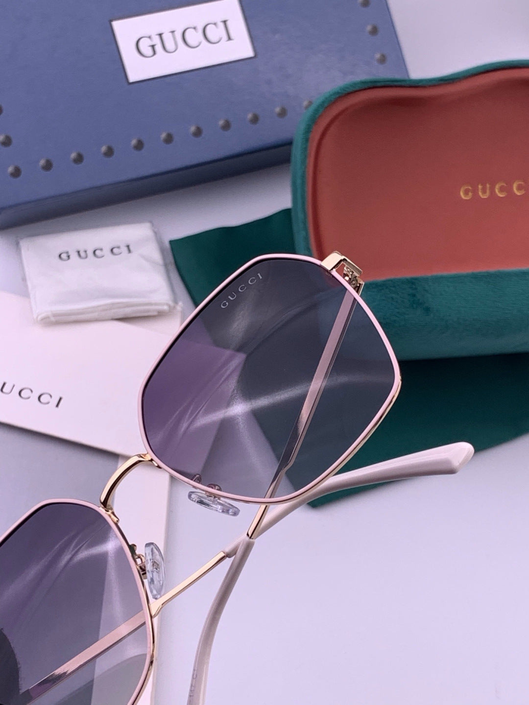Gucci G5826 Metal Square Black Lens Sunglasses for Men & Women - 464909 - detail image 7