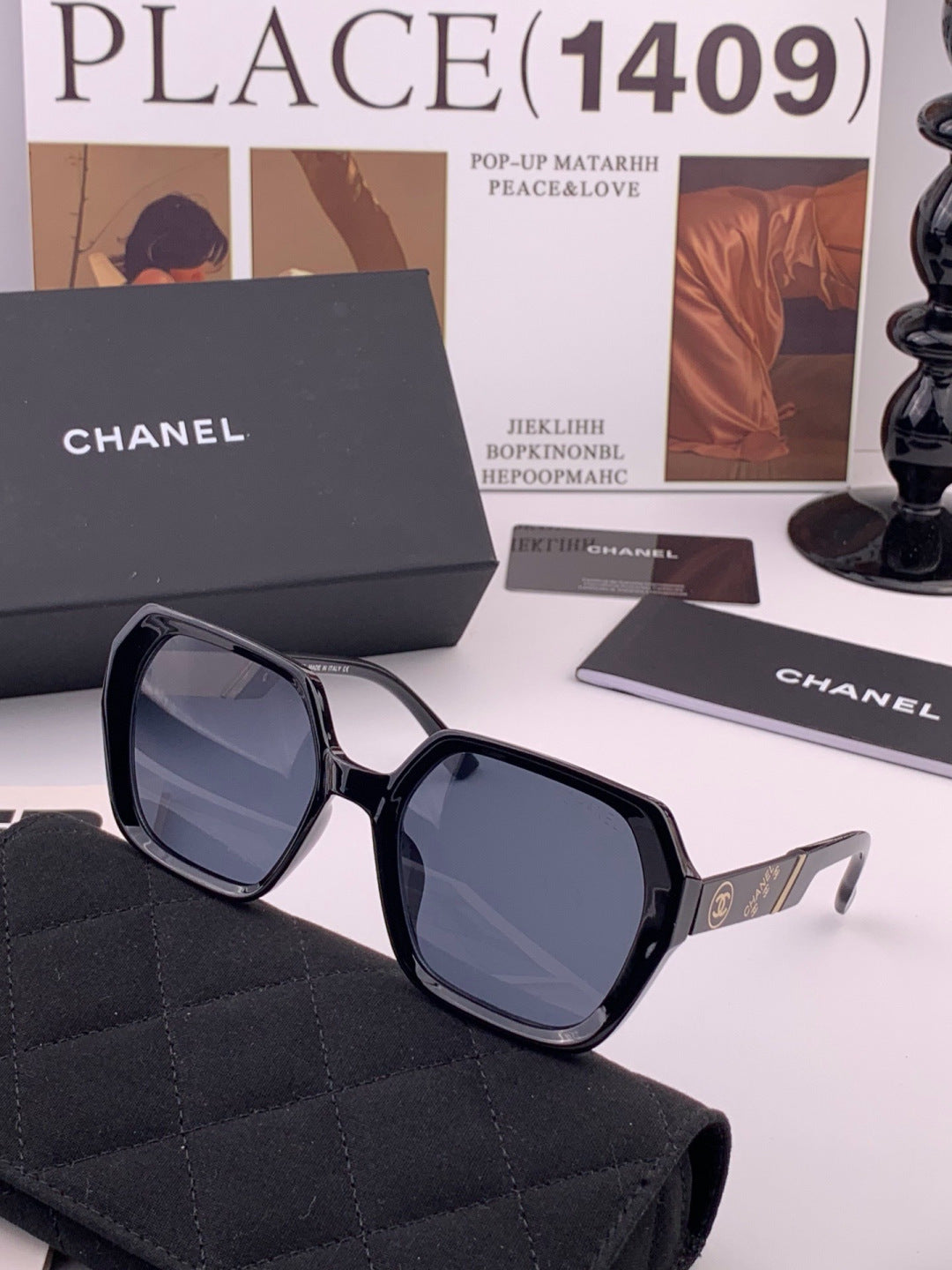 Chanel CH84022 Oversized Gold Lens Sunglasses for Men & Women - 465122