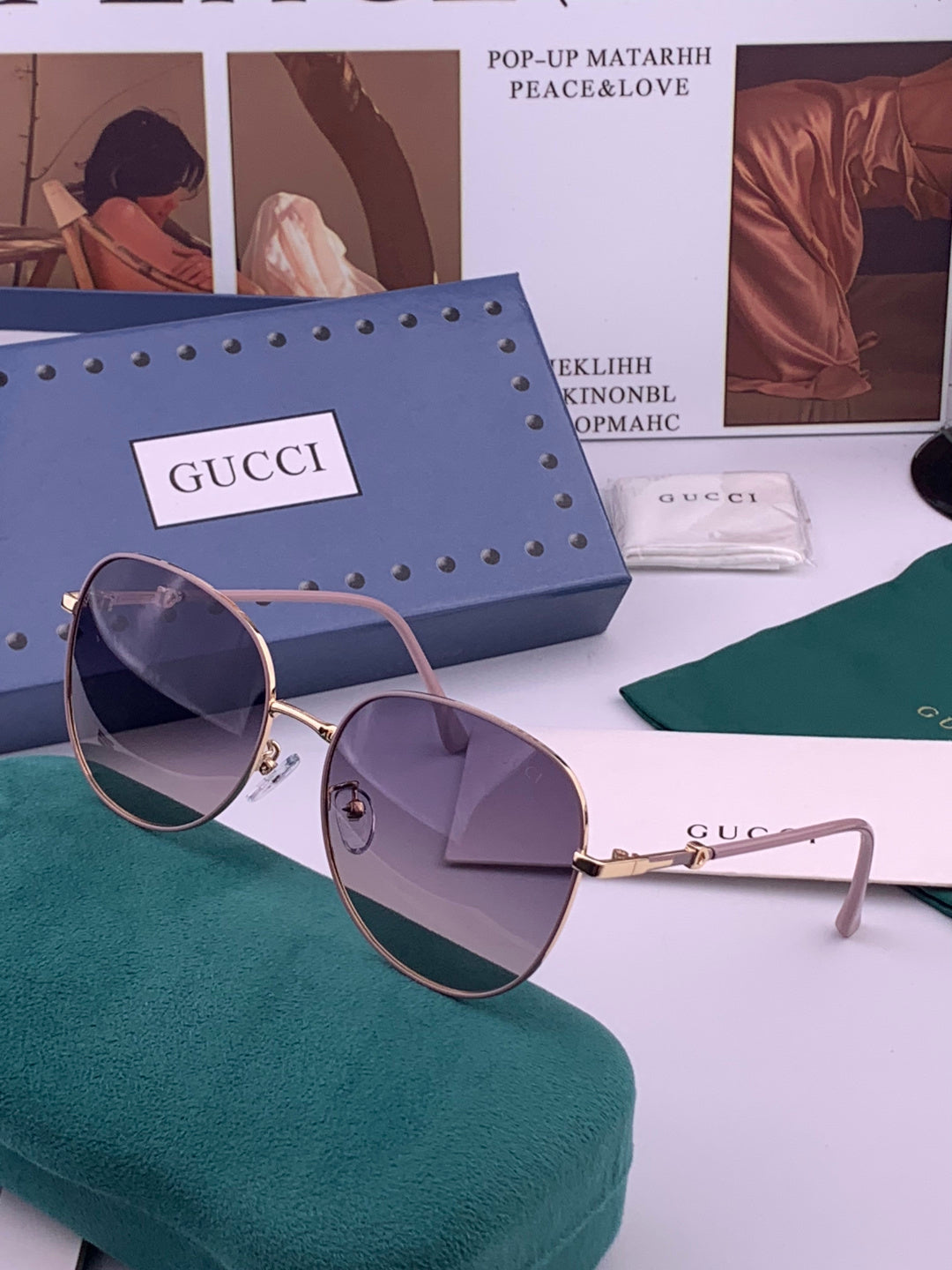 Gucci G8821 Polarized Oversized Black Lens Sunglasses for Men & Women - 464913 - detail image 2