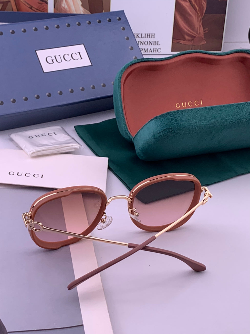 Gucci G9680 Polarized Fashion Gold Lens Sunglasses for Men & Women - 464914 - detail image 5