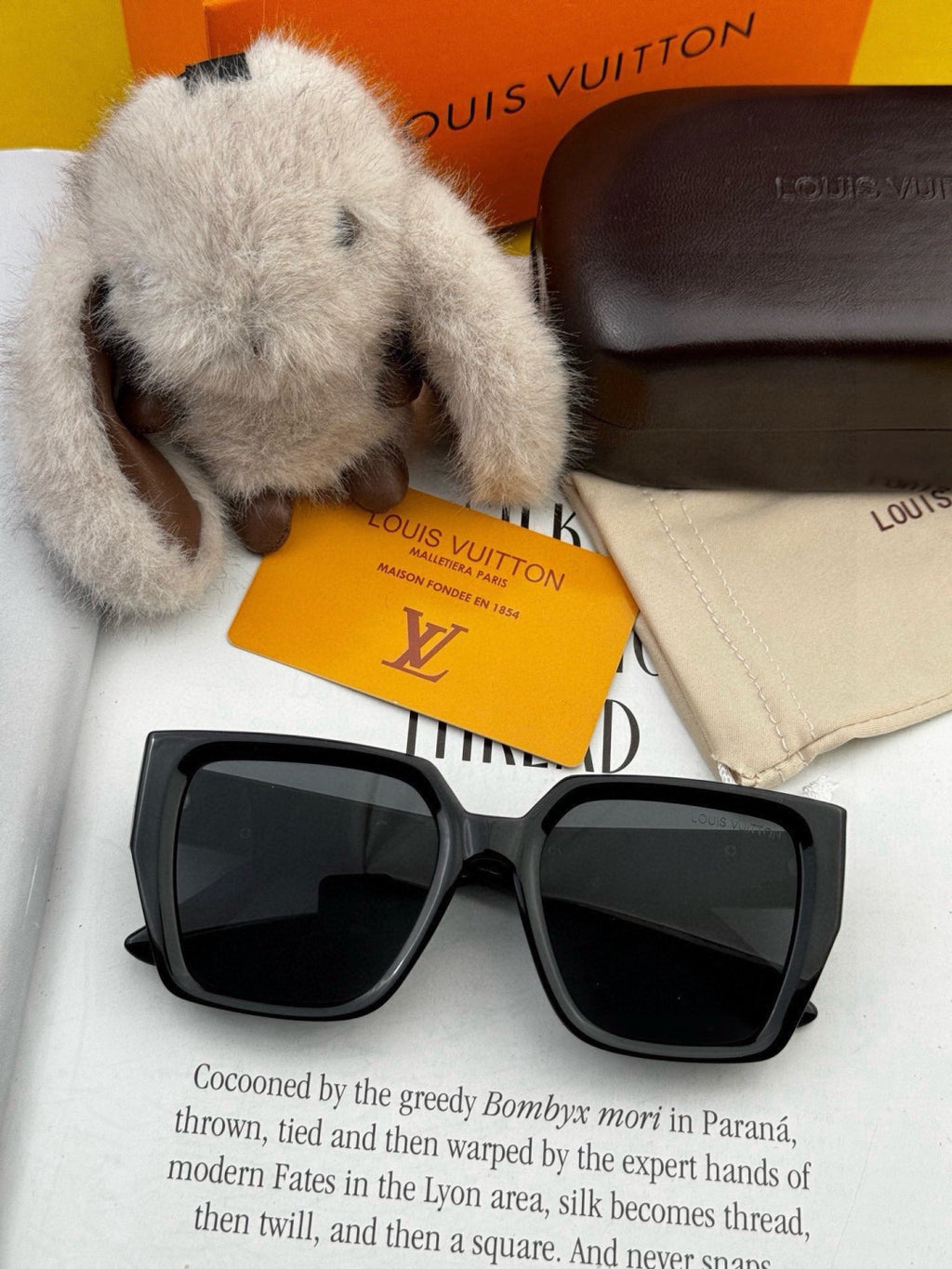 Louis Vuitton L6133 Square Red Lens Sunglasses for Women