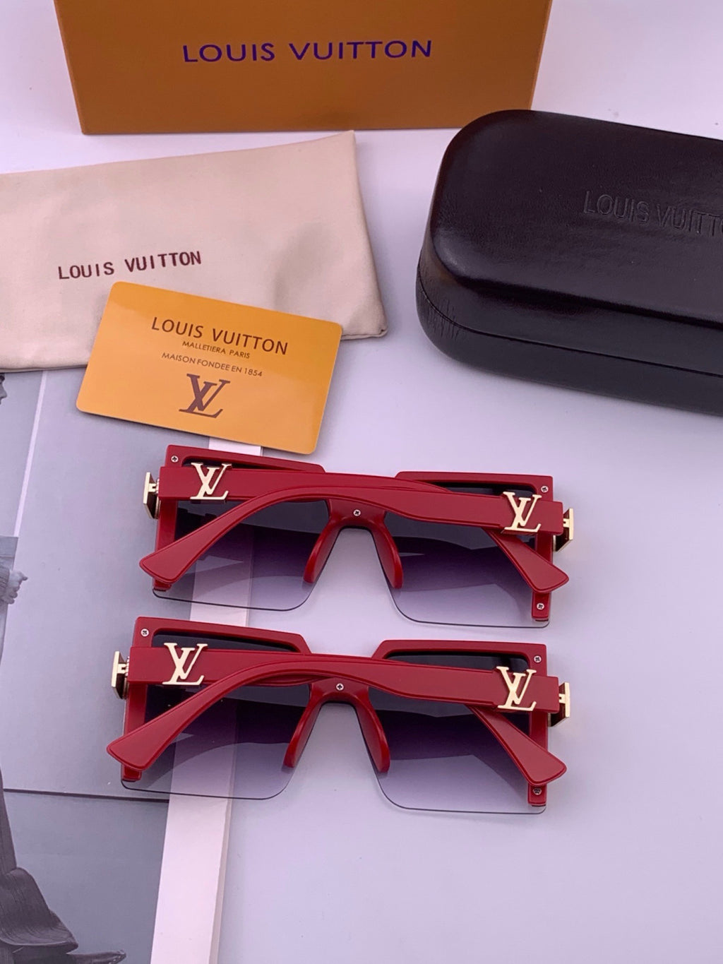 Louis Vuitton L6149 Square Black Lens Sunglasses for Men & Women - 464717 - detail image 7