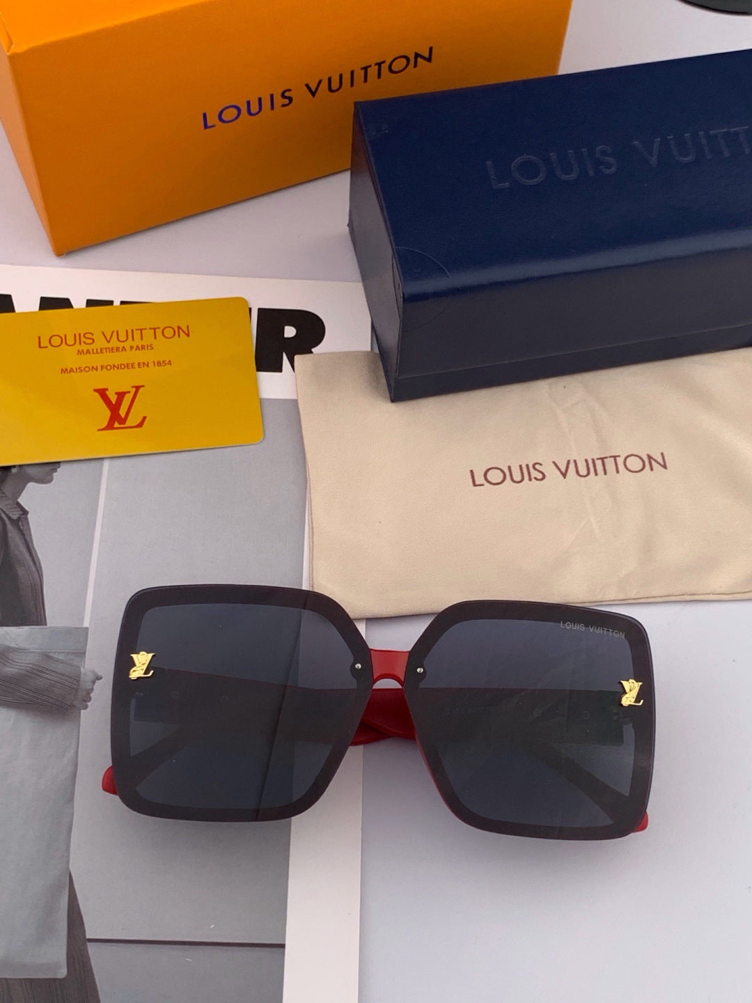 Louis Vuitton L3230 Square Brown Lens Sunglasses for Men & Women - 464695 - detail image 2