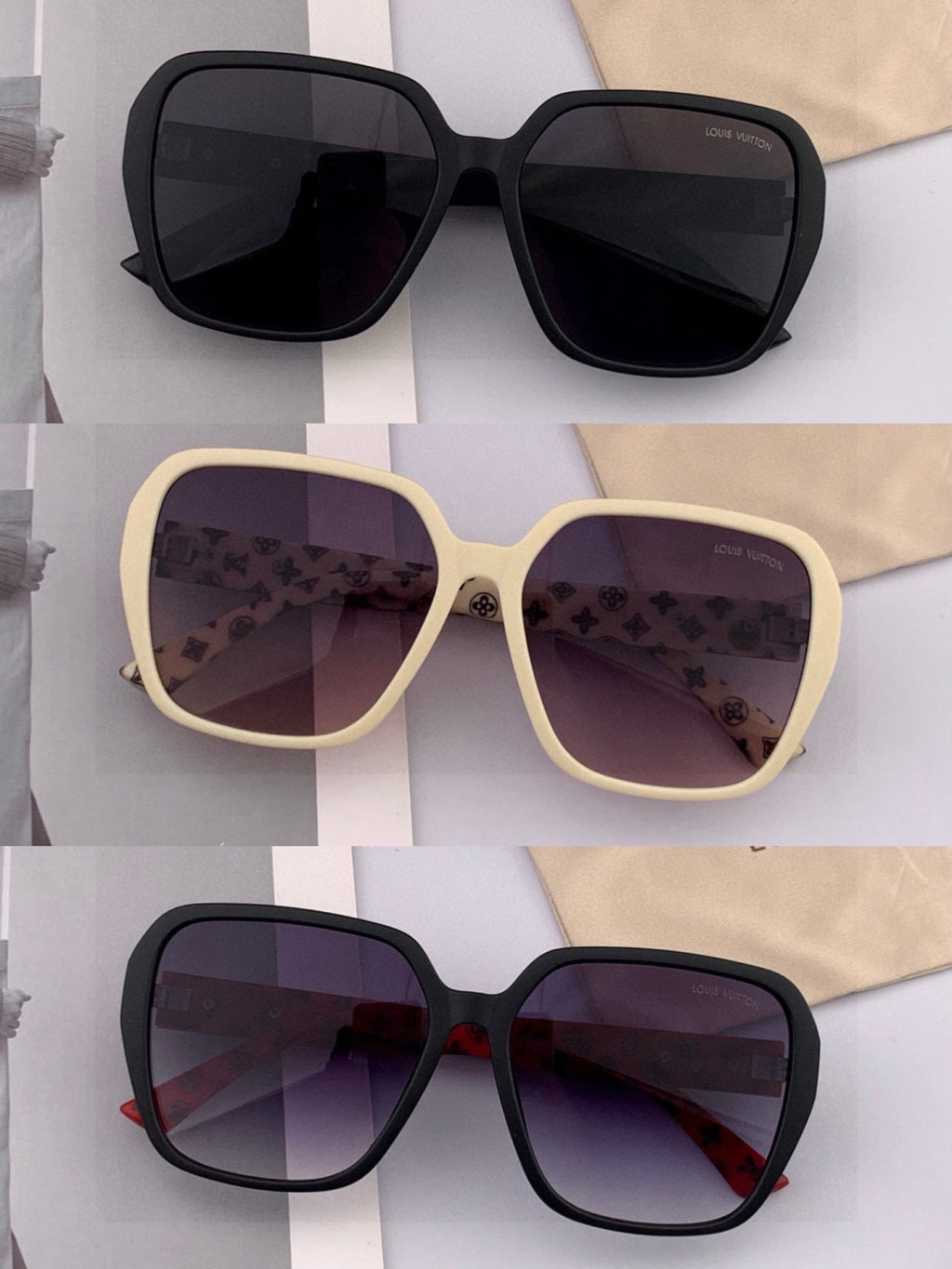 Louis Vuitton L3305 Square Red Lens Sunglasses for Men & Women - 464696 - detail image 7