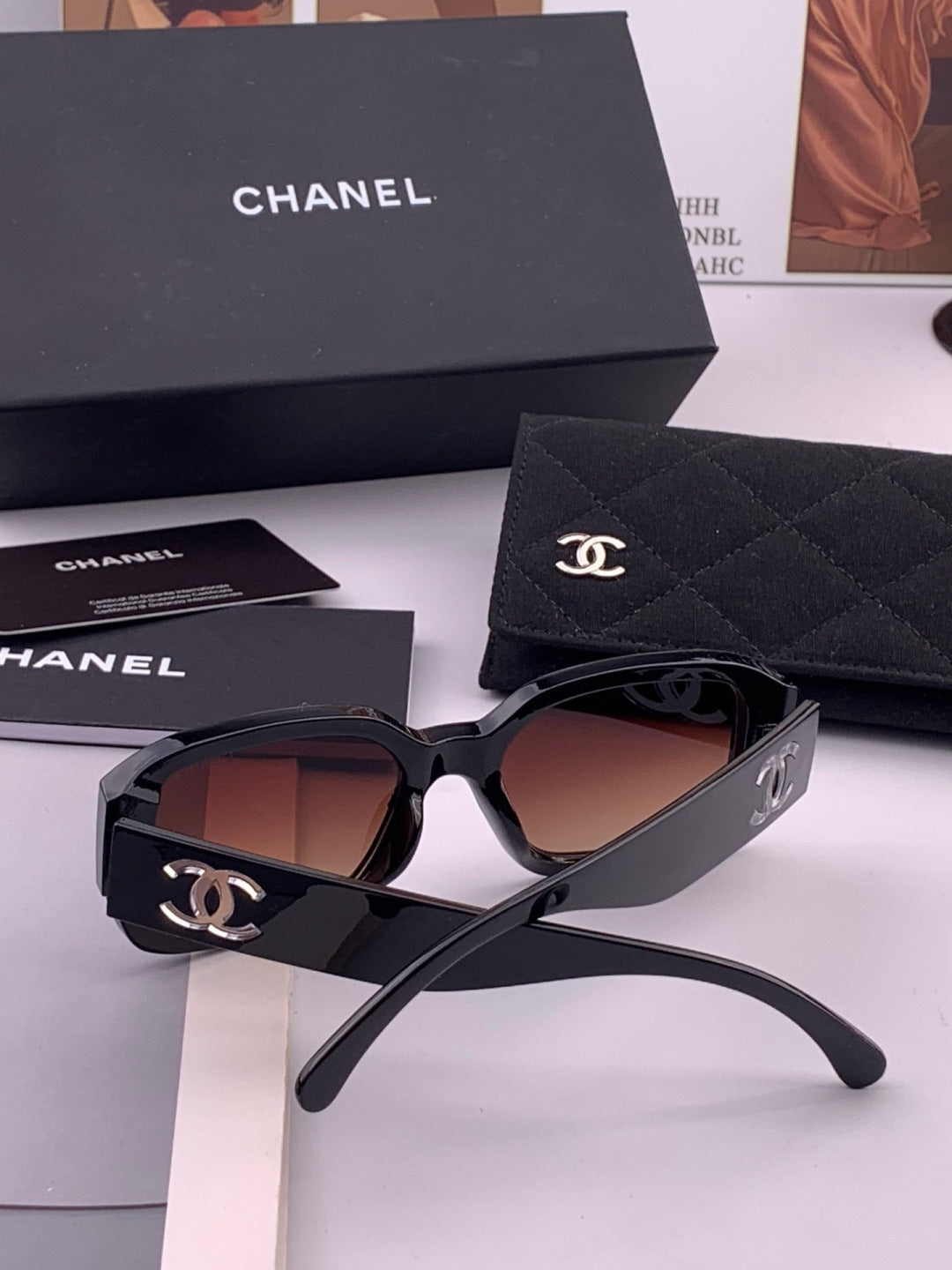 Chanel CH76910 Square Black Lens Sunglasses for Men & Women - 465107 - detail image 6
