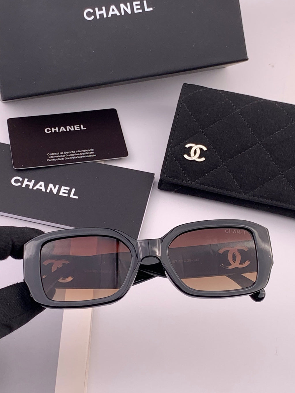 Chanel CH76910 Square Black Lens Sunglasses for Men & Women - 465107