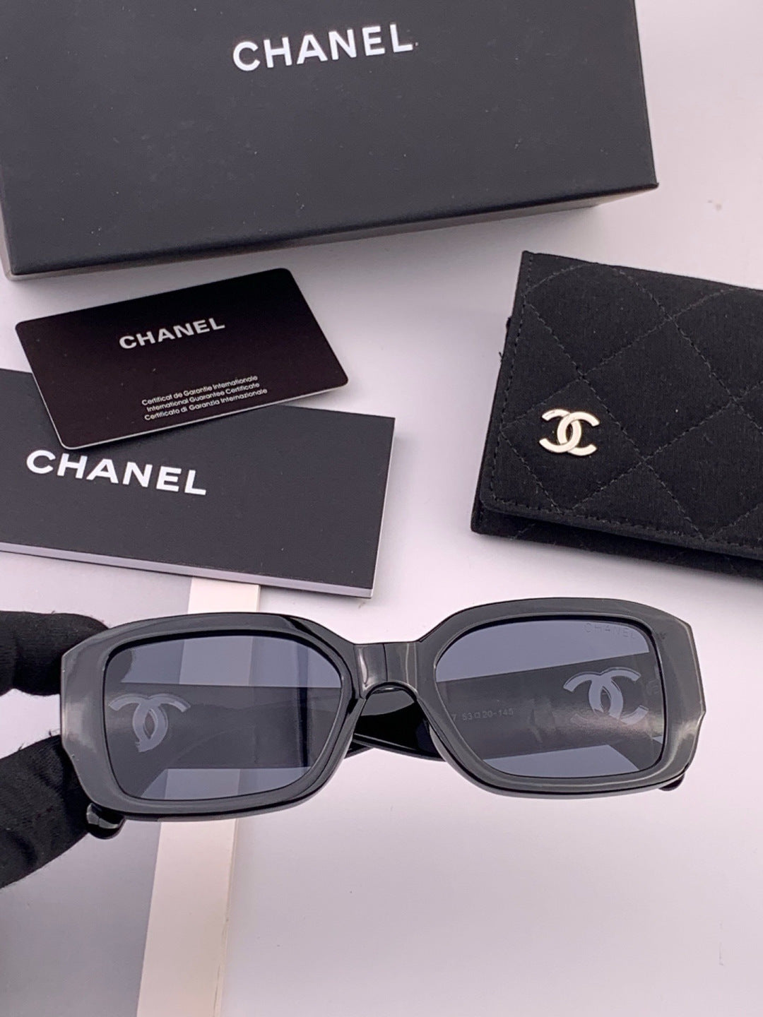 Chanel CH76910 Square Black Lens Sunglasses for Men & Women - 465108