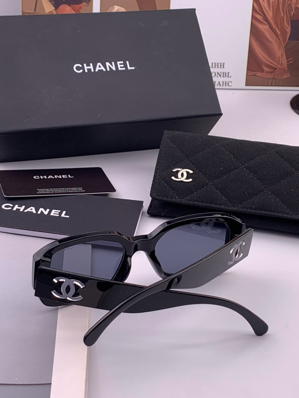 Chanel CH76910 Square Black Lens Sunglasses for Men & Women - 465108 - detail image 6