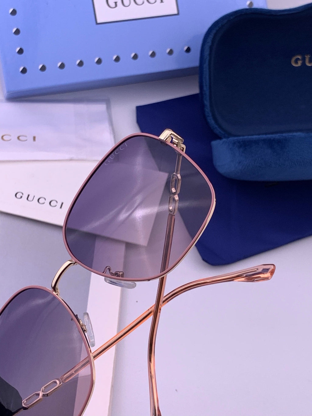 Gucci G3818 Metal Fashion Red Lens Sunglasses for Men & Women - 464896 - detail image 5