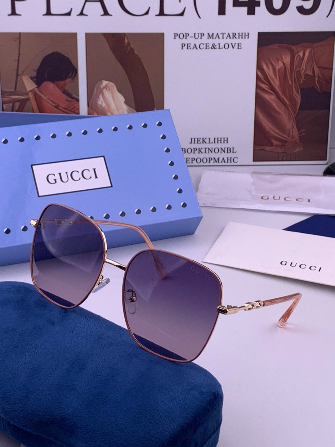 Gucci G3818 Metal Fashion Red Lens Sunglasses for Men & Women - 464896 - detail image 2