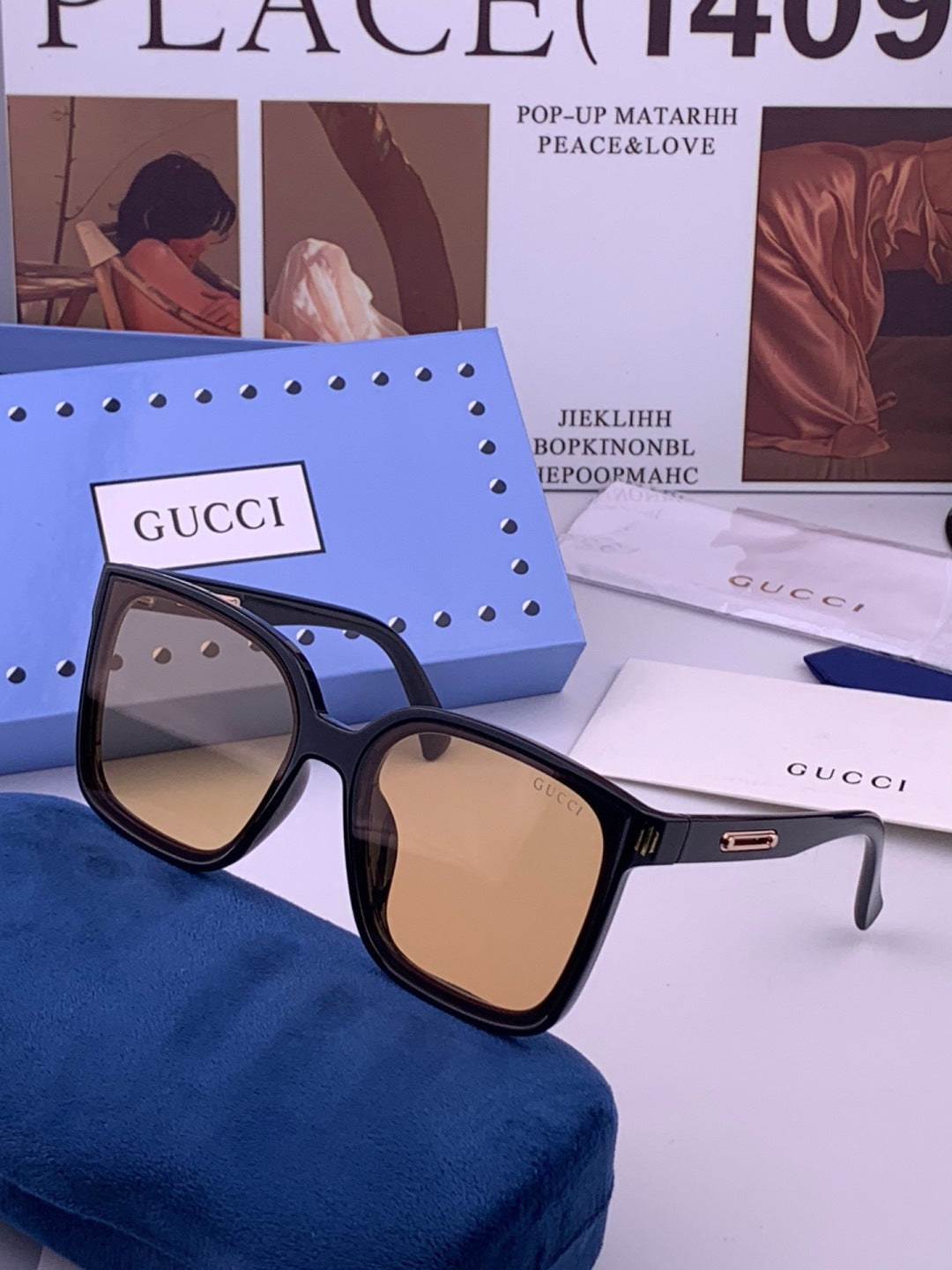 Gucci G3779 Square Brown Lens Sunglasses for Men & Women - detail image 2