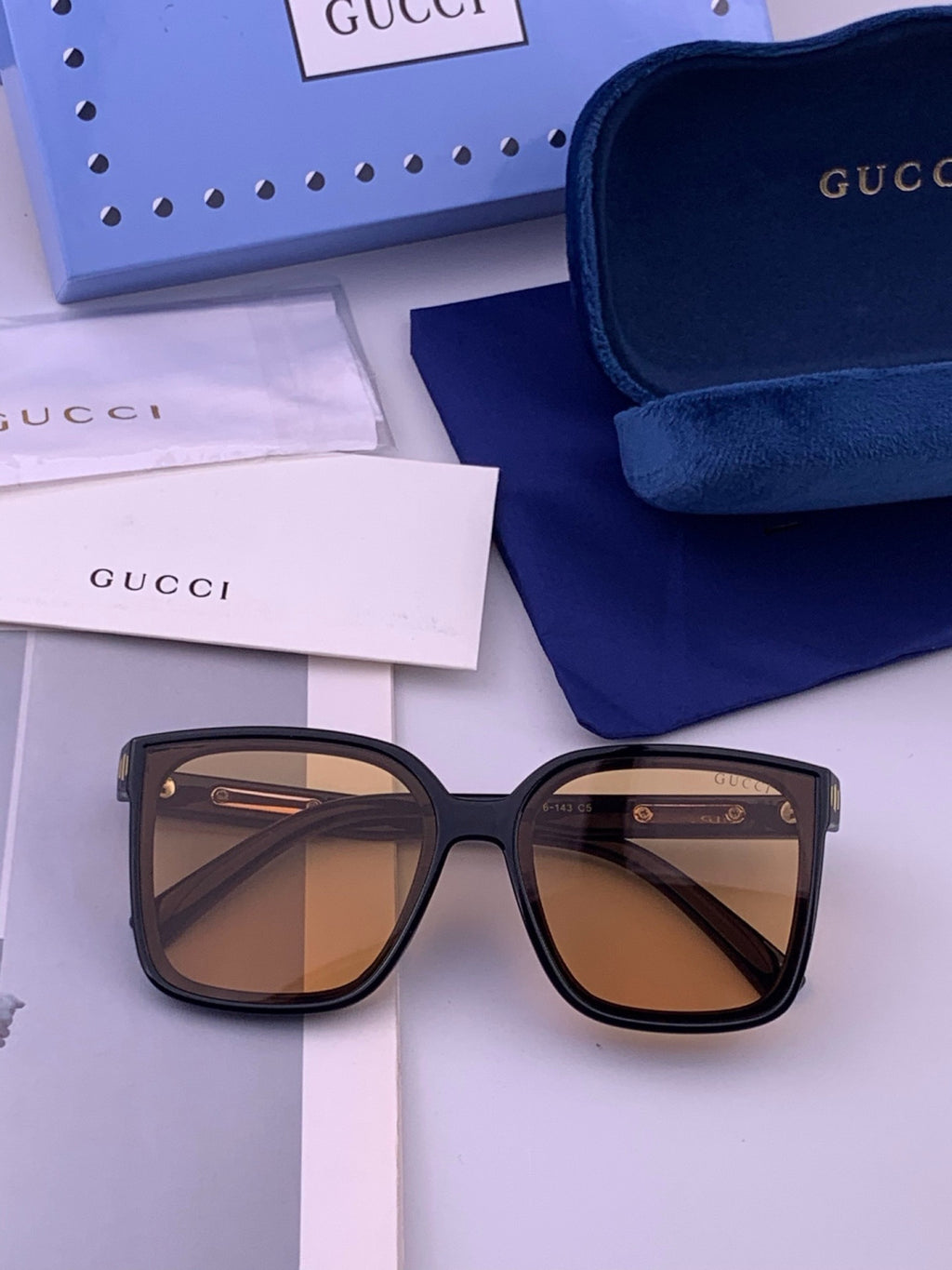 Gucci G3779 Square Brown Lens Sunglasses for Men & Women - detail image 7