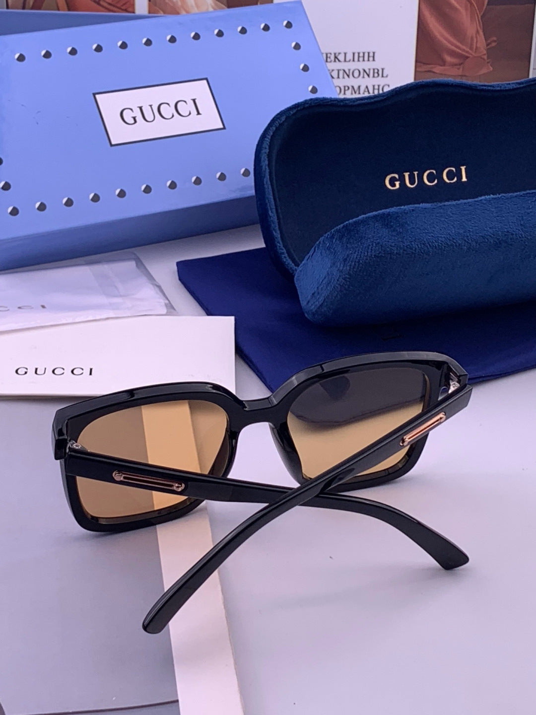 Gucci G3779 Square Brown Lens Sunglasses for Men & Women - detail image 6