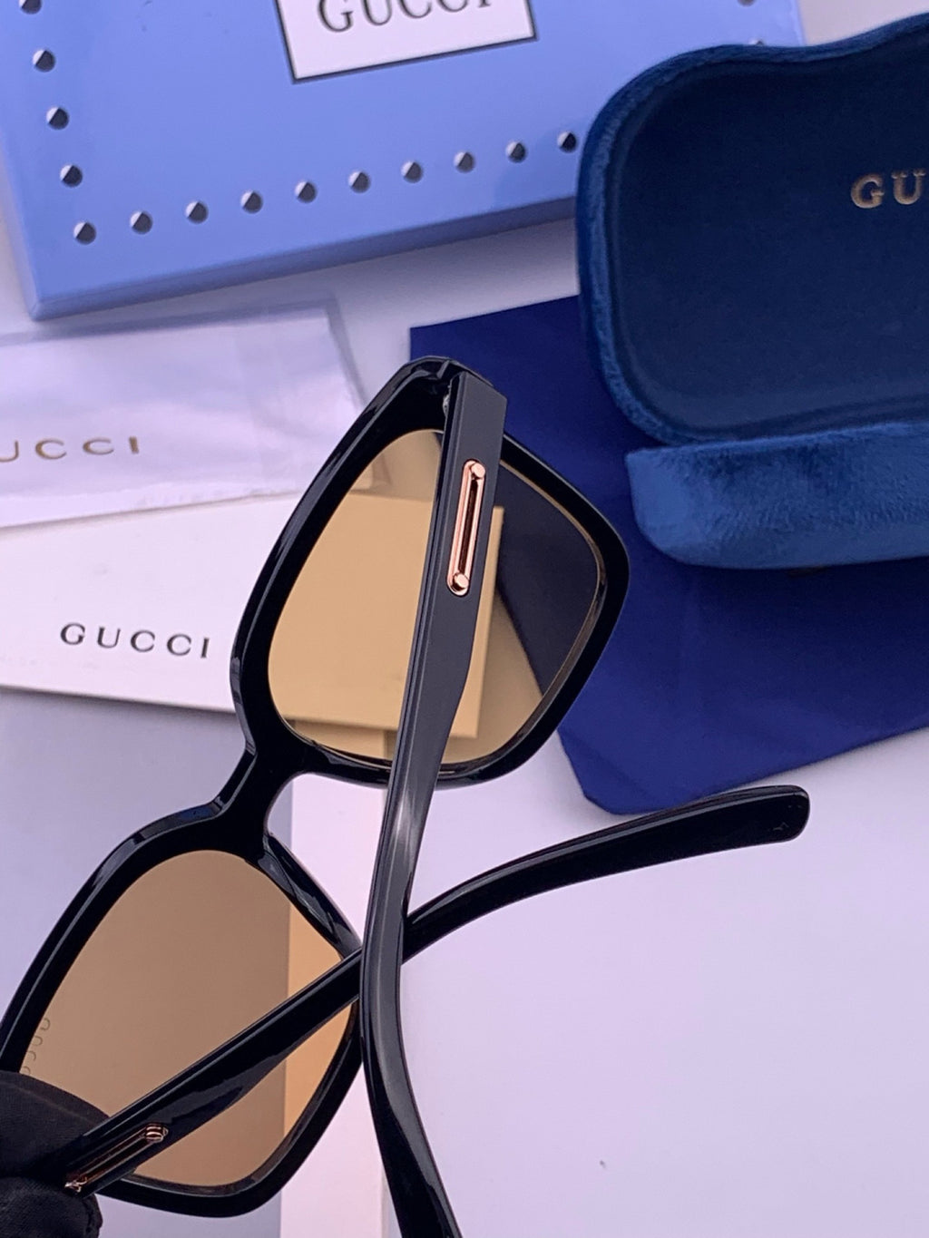 Gucci G3779 Square Brown Lens Sunglasses for Men & Women - detail image 4