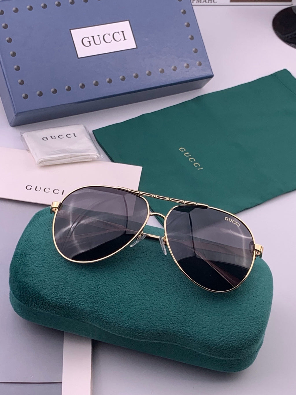 Gucci G3081 Polarized Aviator Black Lens Sunglasses for Men & Women - 464903 - detail image 8