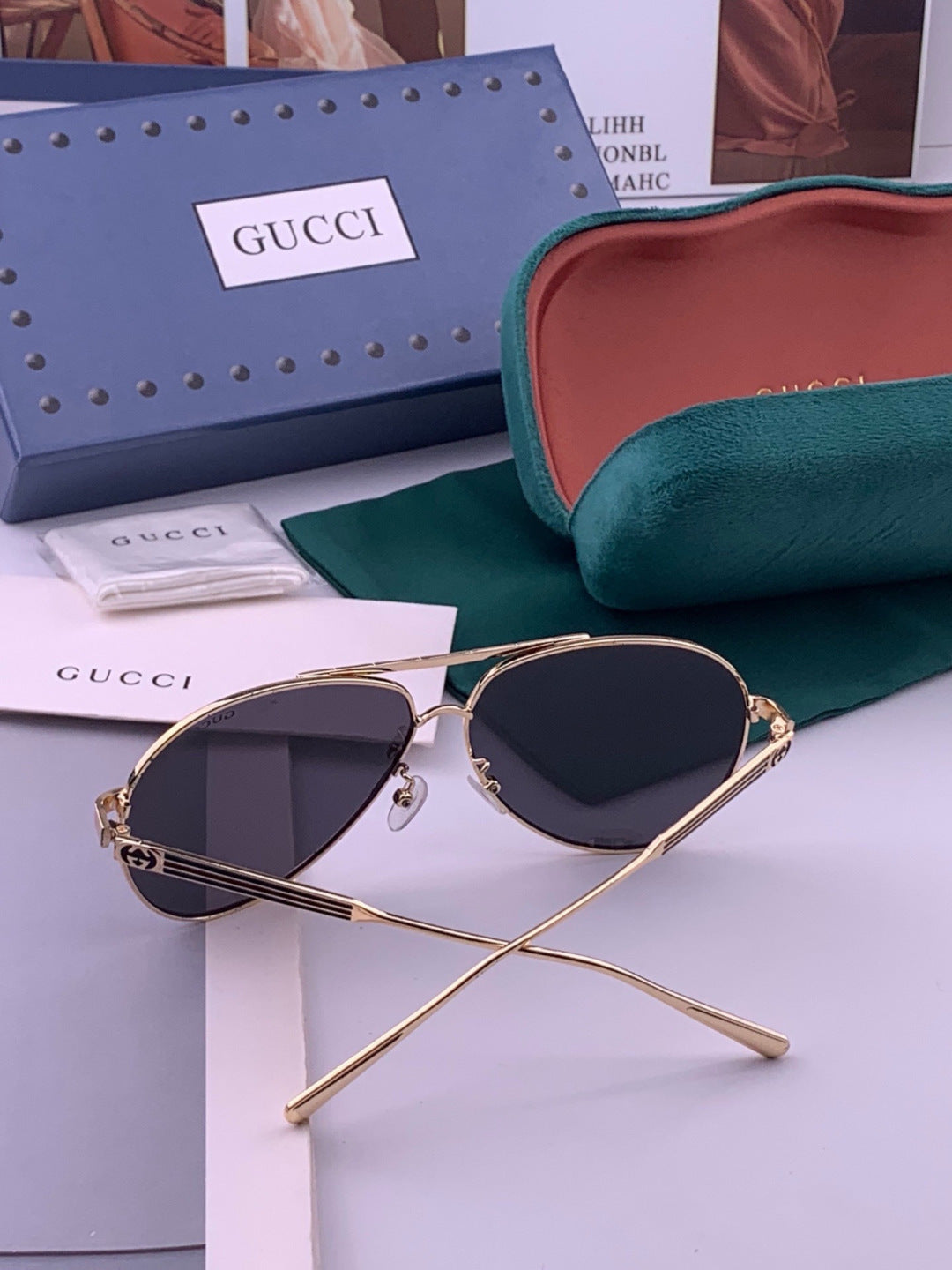 Gucci G3081 Polarized Aviator Black Lens Sunglasses for Men & Women - 464903 - detail image 4